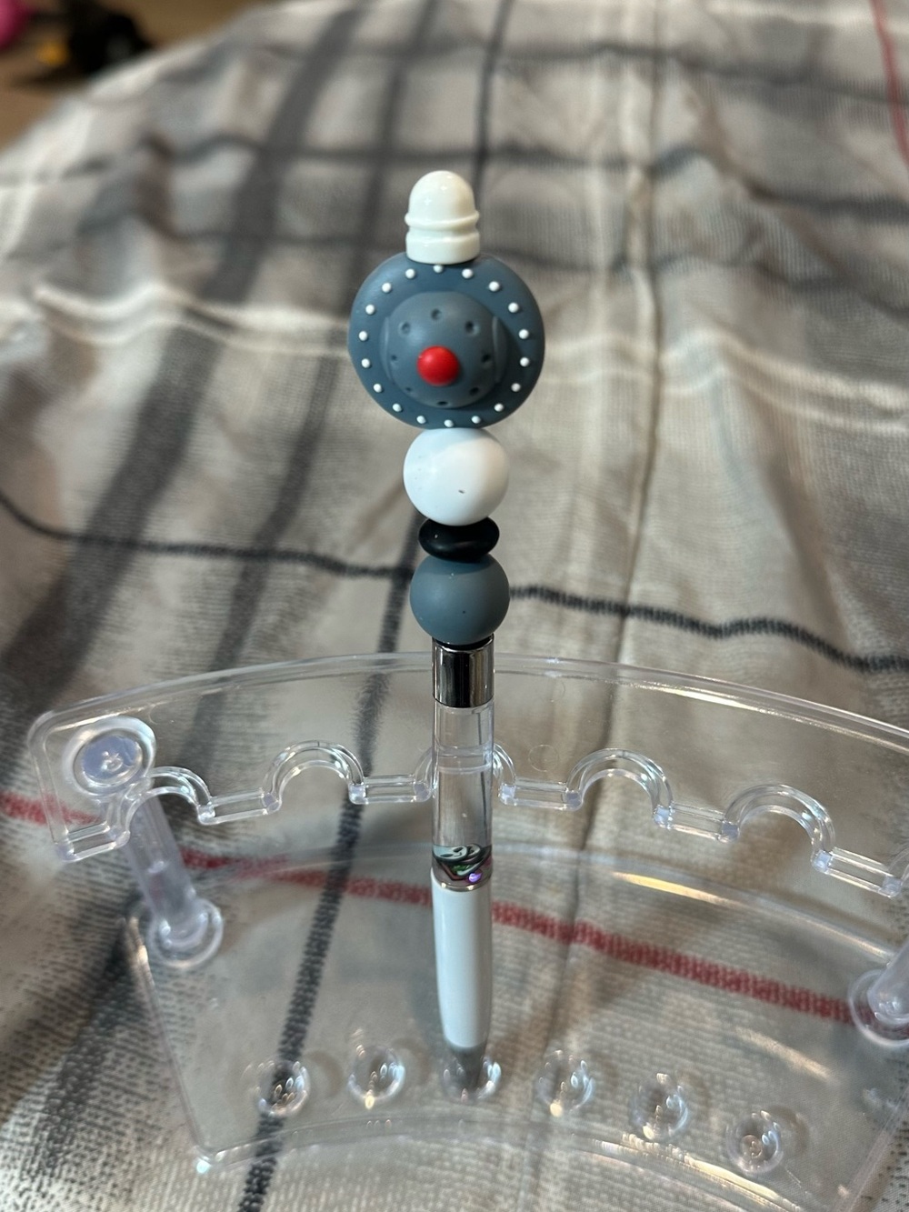 Spaceship snow globe beaded pen